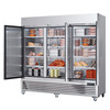 Commercial Freezer 60.42 Cu.ft, Reach In 82.5" W Upright Freezer 3 Doors, Auto-Defrost Stainless Steel Reach-in Freezer with 12 Adjustable Shelves, -13 to 5a Temp Control, LED Lighting, 4 Wheels
