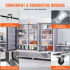 Commercial Freezer 60.42 Cu.ft, Reach In 82.5" W Upright Freezer 3 Doors, Auto-Defrost Stainless Steel Reach-in Freezer with 12 Adjustable Shelves, -13 to 5℉ Temp Control, LED Lighting, 4 Wheels