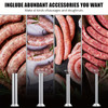 Sausage Stuffer, Manual 7LB/3L Capacity, Two Speed 304 Stainless Steel Sausage Filling Machine With 4 Stuffing Tubes, Silver