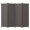 4-Panel Black Privacy Screen - Modern Folding Room Divider with Sturdy Metal Frame, Easy Assembly & Space-Saving Design, Perfect for Office, Bedroom, Hospital - Durable, Wrinkle-Resistant Fabric, Room Dividers And Folding Privacy Screens Grey