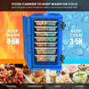 Hot Box Food Warmer, Insulated Food Pan Carrier w/Lockable Wheels Double Buckles and Handles, Stackable Hot Boxes for Catering Restaurant Canteen Family Party Blue 109QT