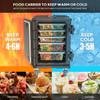 Hot Box Food Warmer, Insulated Food Pan Carrier w/Lockable Wheels Double Buckles and Handles, Stackable Hot Boxes for Catering Restaurant Canteen Family Party Black 82QT
