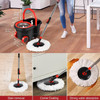 Mop Bucket with Wringer Set, Plus Size 360Â° Mop Bucket Floor Cleaning System with 3 Microfiber Replacement Mop Head Refills, 61" Adjustable Stainless Steel Handle, 2X Wheel for Home Cleaning