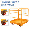 36"x36" Heavy-Duty Foldable Forklift Safety Cage with Non-Slip Surface, 1150LBS Capacity, 4 Wheels - Ideal for Outdoor, Construction, and Firefighting Use, Construction Equipment | Foldable Design | Robust Mesh Sides