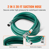 Suction Hose, 2 In X 20 Ft, Green High-Quality Hose With Camlock Connectors & Aluminum Fittings, Compatible With Various Pumps, For Sewage Treatment, Water Transportation, And Agriculture