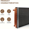 20x20" Water-to-Air Heat Exchanger with Copper Tubes – Hydronic Heating, Wood Furnace Compatible, High-Temp Resistant, Easy Install, No Electricity Required, Durable Steel Design for Heat Recovery Systems