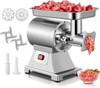 Commercial Meat Grinder, 1100W Electric Meat Grinder Heavy Duty, 330LBS/H Meat Mincer with 2 Blades, 2 Cutting Plates, Sausage Tube, Stainless Steel Hopper Plate for Kitchen Restaurant Butcher Store