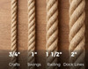 Natural Hemp Rope (1 in X 50 Ft) Twisted Manila Rope Thick Jute Rope for Crafts, Porch Swing Rope, Hemp Rope for Decor, Railing, Docks, Landscaping