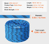 12.7mm Static Climbing Rope, 38M(125ft) Outdoor Rock Climbing Rope 30KN Breaking Tension, Fiber Rope with Steel Snap Hooks for Escape, Rappelling, Fire Rescue, Blue