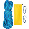 10.5 mm Static Climbing Rope, 29.3M(96ft) Outdoor Rock Climbing Rope 25KN Breaking Tension, Fiber Rope with Steel Snap Hooks for Escape, Rappelling, Fire Rescue, Blue
