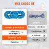 10.5 mm Static Climbing Rope, 29.3M(96ft) Outdoor Rock Climbing Rope 25KN Breaking Tension, Fiber Rope with Steel Snap Hooks for Escape, Rappelling, Fire Rescue, Blue