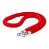 4 Pcs Red Velvet Stanchion Ropes, 5 ft Crowd Control Stanchion Red Velvet Ropes with Silver Hooks, Post Queue Barrier Carpet Rope for Carpet Events Movie Theaters Grand Openings Hotels Party