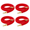 4 Pcs Red Velvet Stanchion Ropes, 5 ft Crowd Control Stanchion Red Velvet Ropes with Gold Hooks, Post Queue Barrier Carpet Rope for Carpet Events Movie Theaters Grand Openings Hotels Party