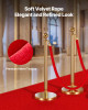 4 Pcs Red Velvet Stanchion Ropes, 5 ft Crowd Control Stanchion Red Velvet Ropes with Gold Hooks, Post Queue Barrier Carpet Rope for Carpet Events Movie Theaters Grand Openings Hotels Party