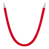 2 Pcs Red Velvet Stanchion Ropes, 5 ft Crowd Control Stanchion Red Velvet Ropes with Silver Hooks, Post Queue Barrier Carpet Rope for Carpet Events Movie Theaters Grand Openings Hotels Party