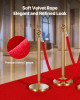 2 Pcs Red Velvet Stanchion Ropes, 5 ft Crowd Control Stanchion Red Velvet Ropes with Silver Hooks, Post Queue Barrier Carpet Rope for Carpet Events Movie Theaters Grand Openings Hotels Party