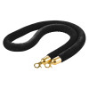 4 Pcs Black Velvet Stanchion Ropes, 5 ft Crowd Control Stanchion Black Velvet Ropes with Gold Hooks, Post Queue Barrier Carpet Rope for Carpet Events Movie Theaters Grand Openings Hotels Party