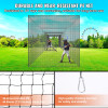 Baseball Batting Netting, Professional Softball Baseball Batting Hitting Training Net, Practice Portable Pitching Cage Net with Door & Carry Bag, Heavy Duty Enclosed PE Netting, 55FT (NET ONLY)