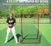 Baseball And Softball Rebounder Net, 4 x 5.5 ft PitchBack Baseball Pitching Nest, Pitch Return Trainer Rebound Net with Pitching Target, All Angle Fielding Rebound Net for Grounders Pop Flies