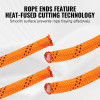 Double Braided Polyester Rope, 3/4 in x 220 ft, 24 Strands, 12700 LBS Breaking Strength Outdoor Rope, Arborist Rigging Rope for Rock Hiking Camping Swing Rappelling Rescue, Orange/Black