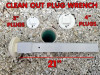 CLEANOUT PLUG WRENCH FOR 3 & 4" SEWER PLUGS 21" long