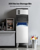Commercial Ice Maker Machine - 800 lbs/24h Output with 300 lbs Storage Bin, Auto Self-Cleaning, Touchscreen Control