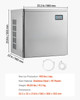Commercial Ice Maker Machine – Head Only, 450 lbs/24h Output, Self‑Cleaning, Adjustable Thickness, Scheduled Ice‑Making, Touchscreen Control