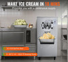 Commercial Ice Cream Machine, 20-25 L/H Yield, 2400W Single Flavor Hard Serve Maker, 8L Stainless Cylinder, Digital Display with Auto Clean & Adjustable Hardness