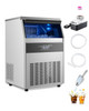160 lbs/24H Commercial Ice Maker, 66 lbs Storage, Drain Pump, LED Display, Self‑Cleaning Freestanding Machine