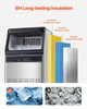 160 lbs/24H Commercial Ice Maker, 33 lbs Storage, 55 Cubes per Cycle, LED Display & Auto Self-Cleaning
