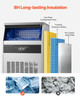 160 lbs/24H Commercial Ice Maker, 66 lbs Storage, 80 Cubes per Cycle, LED Display & Auto Self-Cleaning