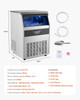 160 lbs/24H Commercial Ice Maker, 66 lbs Storage, 80 Cubes per Cycle, LED Display & Auto Self‑Cleaning