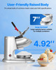 220 lbs/h Commercial Ice Crusher, 300W Electric Snow Cone Machine, 2000 RPM, 4 Blades, Stainless Steel with Bowl & Cover