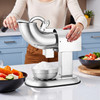 440 lbs/h Commercial Ice Crusher, 350W Electric Snow Cone Machine, 1400 RPM, 4 Blades, Stainless Steel with Bowl & Cover