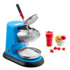 220 lbs/h Commercial Ice Crusher, 300W Electric Snow Cone Machine, 1400 RPM, 4 Blades, Stainless Steel with Bowl & Cover, Blue