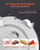 500W Automatic Meat Slicer, 10" Steel Blade, 633 RPM, Adjustable Thickness 0–0.67", for Frozen Meat, Cheese & Bread