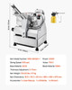 500W Automatic Meat Slicer, 10" Steel Blade, 633 RPM, Adjustable Thickness 0–0.67", for Frozen Meat, Cheese & Bread