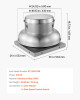 Roof Exhaust Fan, 21" Base, 220W Motor, Adjustable 900/1500 CFM, Waterproof Aluminum Alloy Housing, Silver