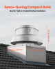 Roof Exhaust Fan, 24.8" Base, 300W Motor, Adjustable 1500/2600 CFM, Waterproof Aluminum Alloy Housing, Silver