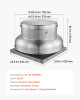 Roof Exhaust Fan, 24.8" Base, 360W Motor, Adjustable 3000/3900 CFM, Waterproof Aluminum Alloy Housing, Silver