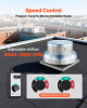 Roof Exhaust Fan, 24.8" Base, 360W Motor, Adjustable 3000/3900 CFM, Waterproof Aluminum Alloy Housing, Silver