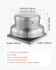 Roof Exhaust Fan, 24.8" Base, 480W Motor, Adjustable 4000/5000 CFM, Waterproof Aluminum Alloy Housing, Silver