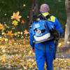 Backpack Gas Powered Leaf Blower, 75.6CC 750CFM 7000R/Min Gas Grass Lawn Blower with 4-Stroke Engine, 1.9L Fuel Tank - for Commercial Lawn Care, Yard Debris, Snow Removal, Easy to Operate, Blue
