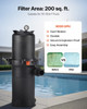 Cartridge Pool Filter, 200 Sq.Ft Area, 9000 GPH, Leak-Proof Housing, Pressure Gauge & Relief Valve