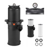 Cartridge Pool Filter, 200 Sq.Ft Area, 9000 GPH, Leak-Proof Housing, Pressure Gauge & Relief Valve