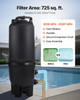 Cartridge Pool Filter, 725 Sq.Ft Area, 21207 GPH, Leak‑Proof Housing, Pressure Gauge & Relief Valve