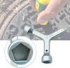 Meter Curb Box Key MKF2, Pentagonal Wrench for Water & Electric Meter Lids (Silver, 1 Pc)