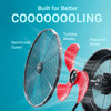 18" Brushless Cordless Floor Fan Compitable with Milwaukee 18V Battery(Tool Only), 2500 CFM Quiet Industrial Fan with AC Adapter, 5 Speeds 360°Tilt Portable Metal Shop Fan for Garage Jobsite Camping