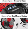 18" Brushless Cordless Floor Fan Compitable with Milwaukee 18V Battery(Tool Only), 2500 CFM Quiet Industrial Fan with AC Adapter, 5 Speeds 360°Tilt Portable Metal Shop Fan for Garage Jobsite Camping