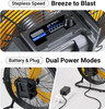 18" Brushless Cordless Floor Fan Compatible with Dewalt 20V Max Battery(Tool Only), 2500 CFM Quiet Industrial Fan with AC Adapter, 5 Speeds 360°Tilt Portable Metal Shop Fan for Garage Jobsite Camping